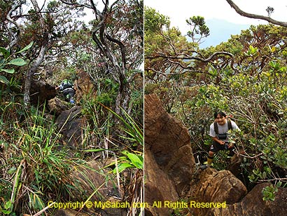 Steep rocky trail