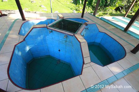 shared bathtubs of Poring Hot Springs