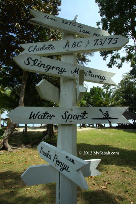 signage of Pulau Tiga Resort