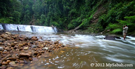 photo taking at Imbak Waterfall