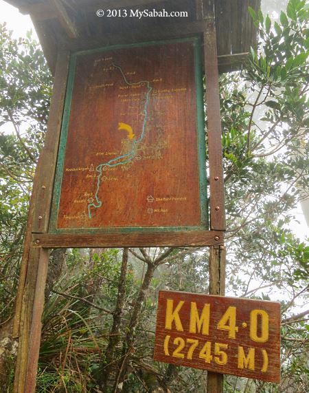 trail signage and map