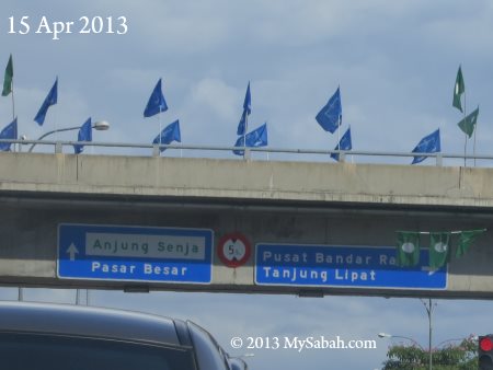 party flags fighting for places