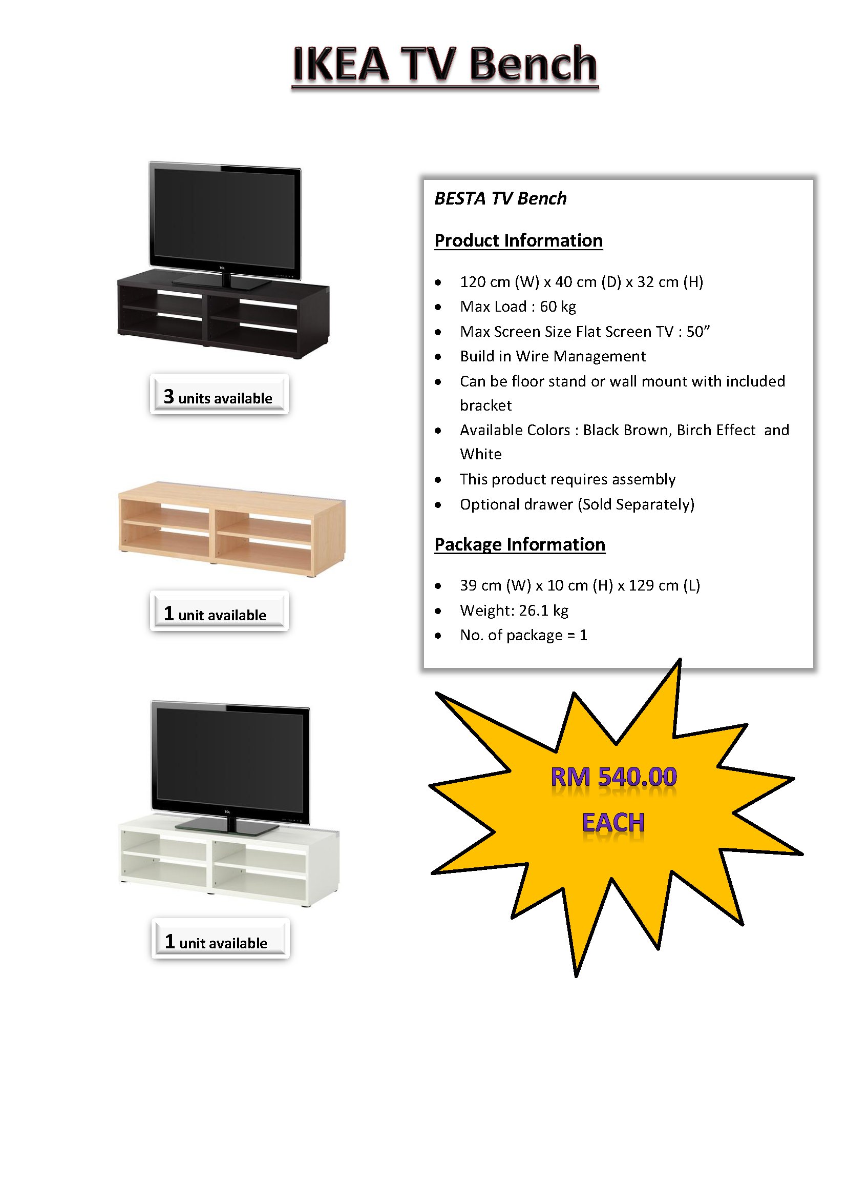 IKEA Furnitures for Sale