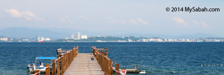 view of Kota Kinabalu city from Sepanggar Island