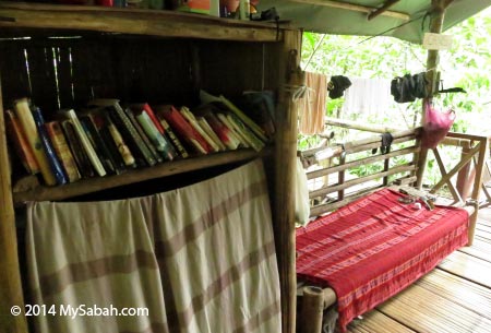 reading corner of Lupa Masa Jungle Camp