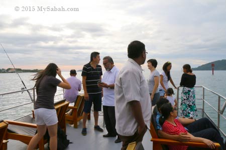 enjoying sea breeze and sunset view