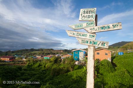 village view and signage