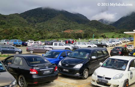 lot of tourist cars at DESA farm