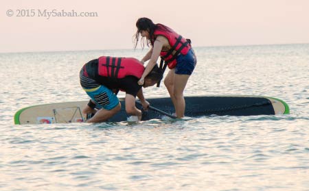 falling from Standup paddleboard