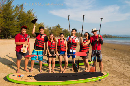 S.U.P group in Tanjung Aru Beach