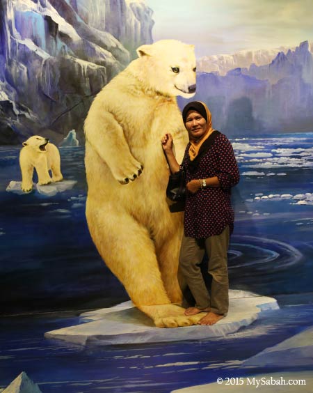 photo with 3D painting of polar bears