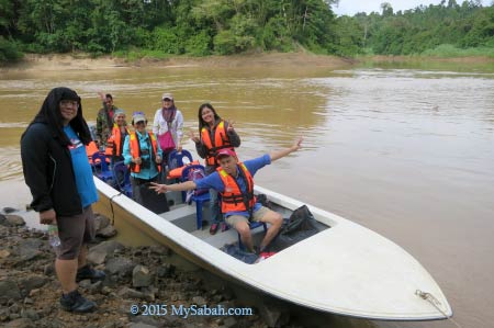 ready for river cruise on Kinabatangan