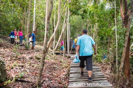 start of hiking