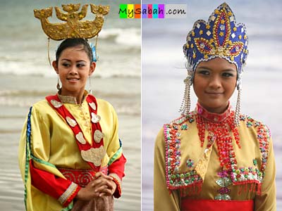 Models in traditional costumes