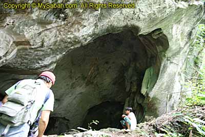 Entering the cave