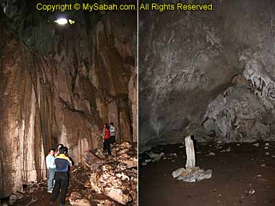 Inside cave