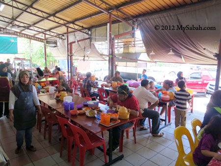 dining area inside the market