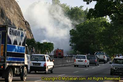 Burning truck