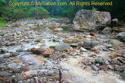 sulphurous spring along the river