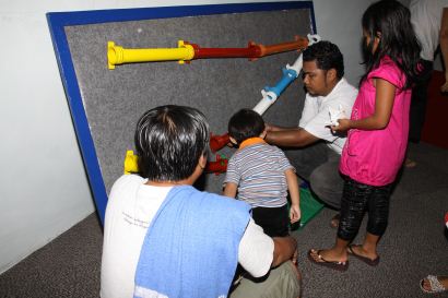 Family playing game