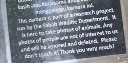 message on camera trap