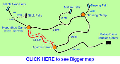 trail map to Agathis Camp
