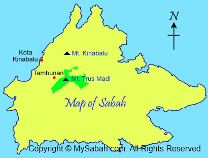 Map of Mt. Trus Madi