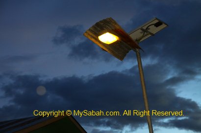 Street light powered by solar panel