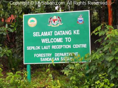 Sepilok Laut Reception Center signage