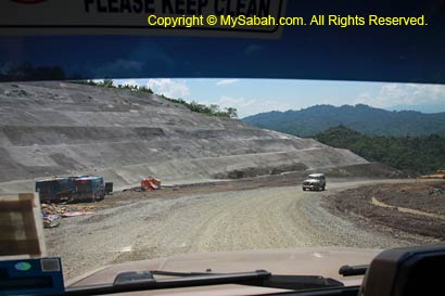 Ranau-Kota Marudu Highway under construction