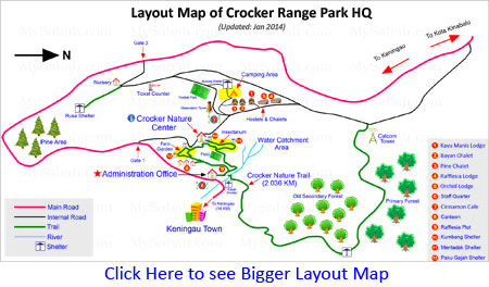 Layout map of Crocker Range Park