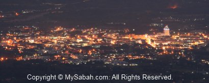 night view of Keningau town