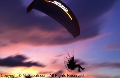 LED on paramotor parachute