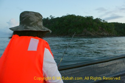 Fishing near island