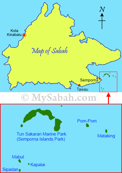 Map of Semporna islands