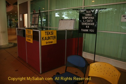 Taxi counter in Tawau Airport