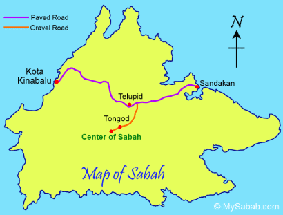 Map to Center of Sabah