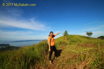 near the top of Bukit Gundul