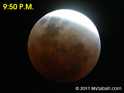 lunar eclipse at 9:50pm