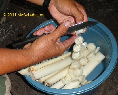 preparing banana dish