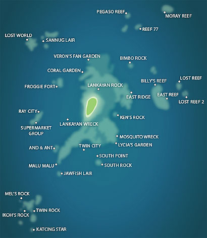 Dive map of Lankayan