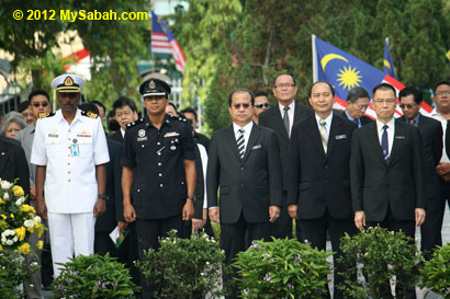 government representatives in Petagas War Memorial service