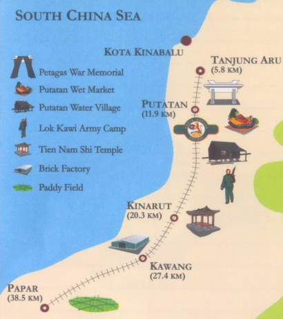 route map of North Borneo Railway tour