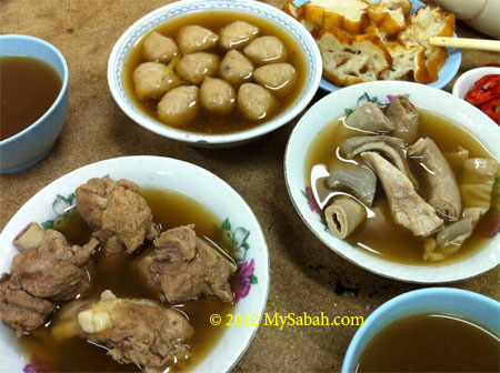 different dishes of Bah Kut Teh
