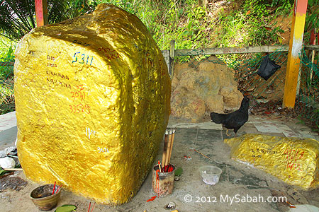 chicken next to Lottery Rock