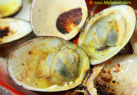 close-up of grilled clam