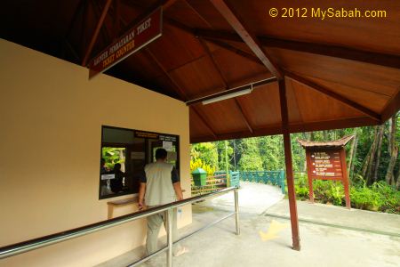 ticket counter of Poring Hot Springs