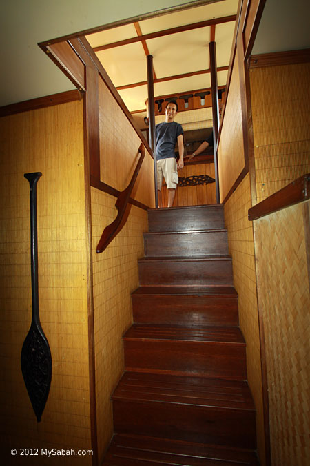 staircase to lower deck