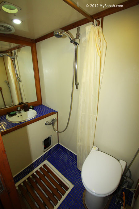 attached bathroom of cabin