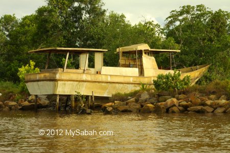 abandoned luxury boat